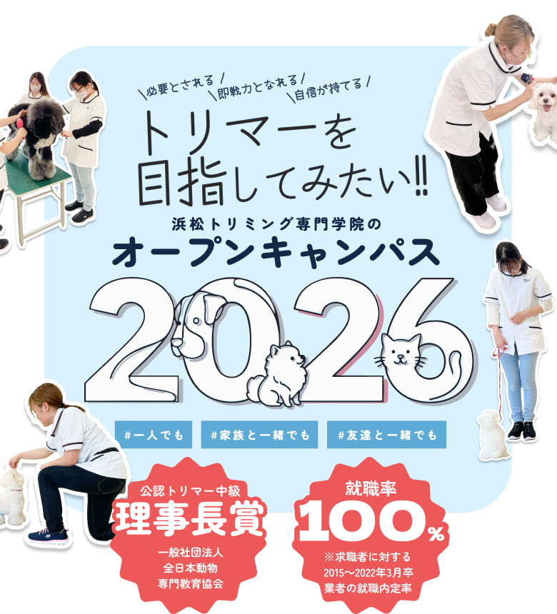 浜松トリミング専門学院のオープンキャンパス2026【2026.6.13｜2026.7.4｜2026.8.8】